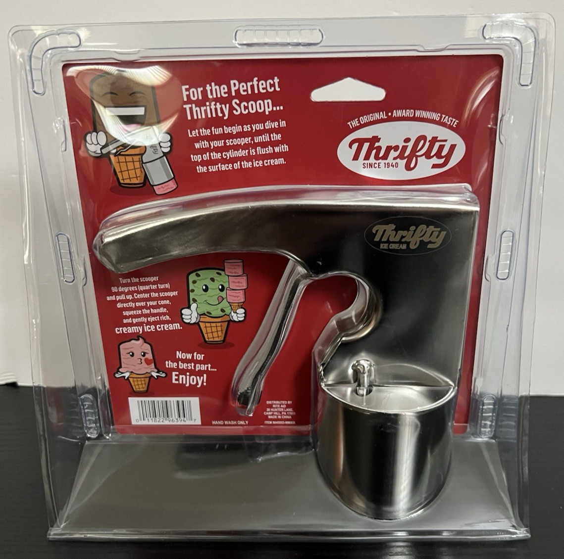 NEW SEALED Thrifty Old Time Ice Cream Scoop Scooper Stainless Steel Rite-Aid