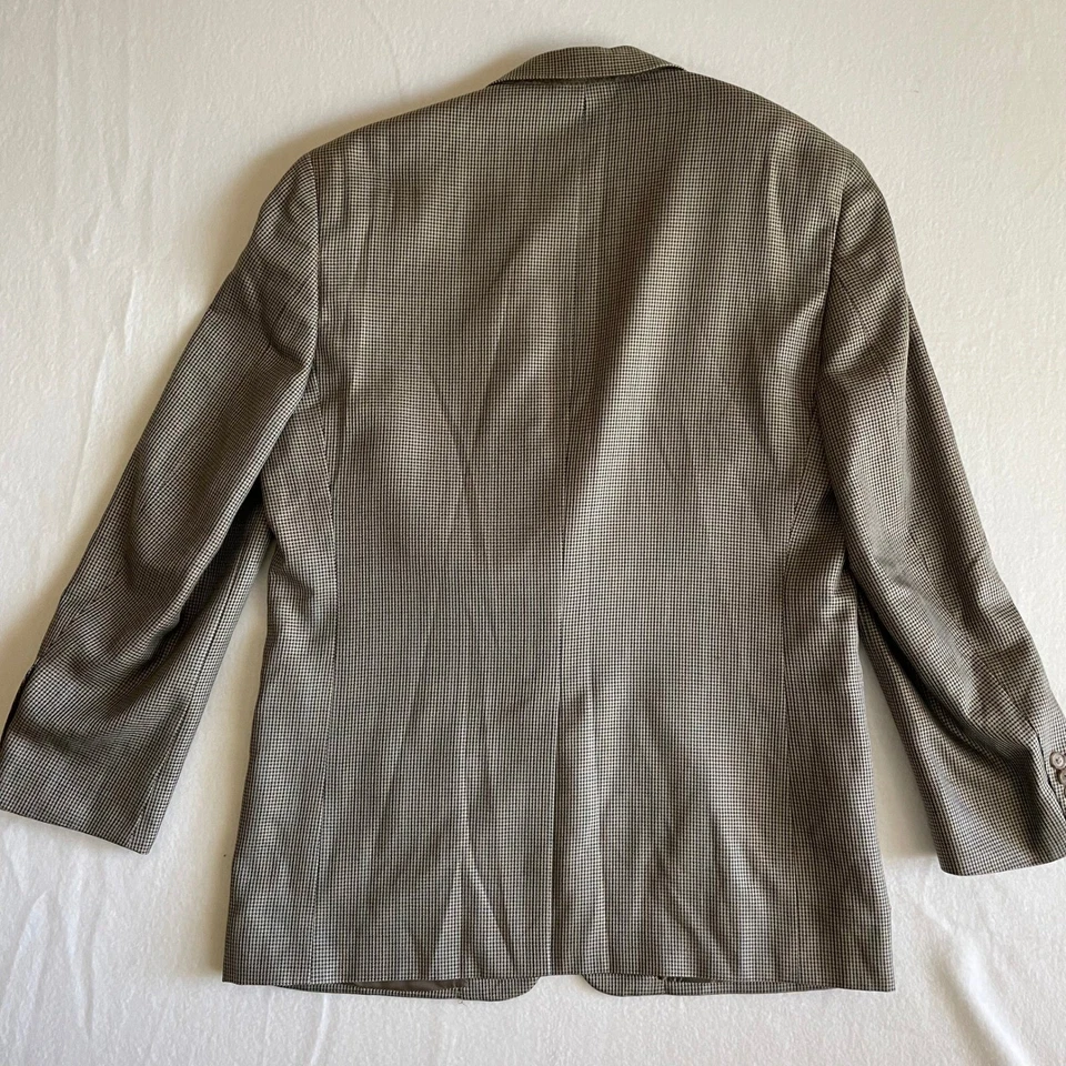 Club Room Mens R42 Houndstooth Wool Silk Cashmere Sport Coat Blazer Jacket - Image 3 of 4