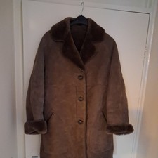 Vintage Walton Leatherwear Somerset real sheepskin jacket coat brown size 14