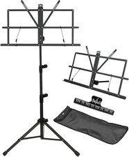 Sheet Music Stand with Clamp and Carrying Bag - 2 in 1 Dual-Use Desktop Book Sta