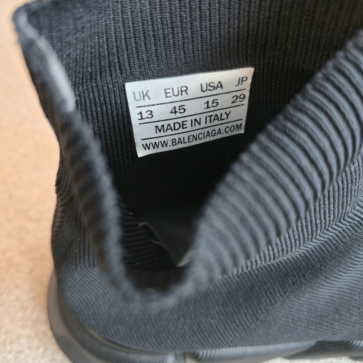 Men's Balenciaga Speed 2.0 recycled knit sneaker in black Size 15
