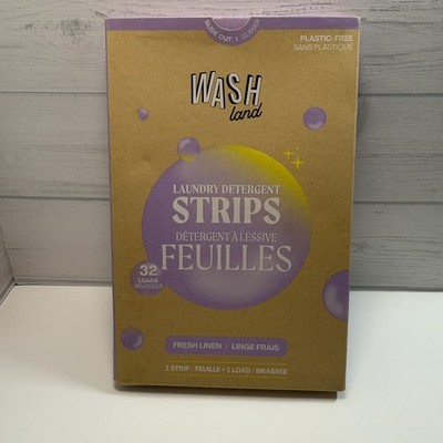 Wash Land Laundry Detergent Strips Fresh Linen 32 Loads