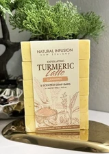 Natural Infusion New Zealand Exfoliating TURMERIC LATTE Soap Bars 5 Pk 17.6 oz