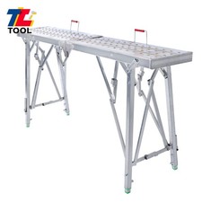 Folding Scaffolding 1.6m Adjustable Lift Height Work Platform Scaffold Aluminum