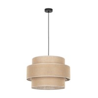 HäNgelampe Jute Rund Ø 50 Cm H: Max. 110 Cm Verstellbar 3X E27 Boho HäNgeleuchte