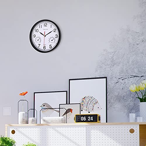 Vigorwise Wall Clock, Sweep Silent Movement Accurate Clocks with Temperature &