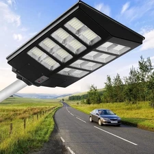 5000W Solar Street Lights Outdoor Garden Commercial Dusk to Dawn Lamp PIR Sensor