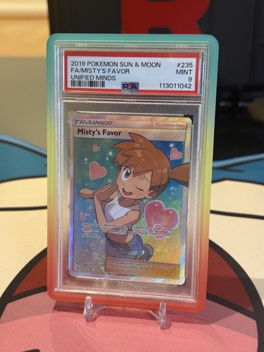 2019 POKEMON SUN & MOON UNIFIED MINDS #235 FULL ART/MISTY'S FAVOR PSA 9 - Picture 3 of 7