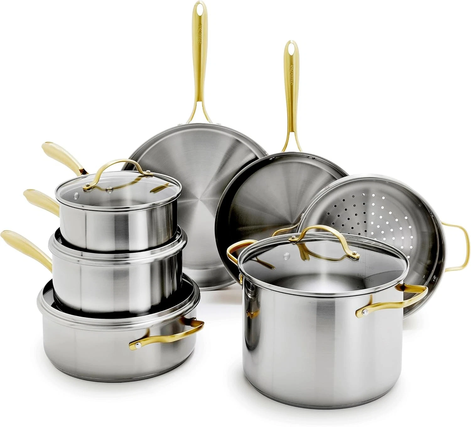 Induction Oven Set 11 Piece Gold Stainless