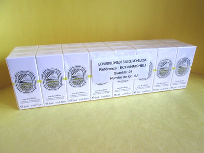 SET OF 24 EAU MOHELI DIPTYQUE EAU DE TOILETTE SAMPLES 2 ML 0.06 OZ SEALED LOT 5J