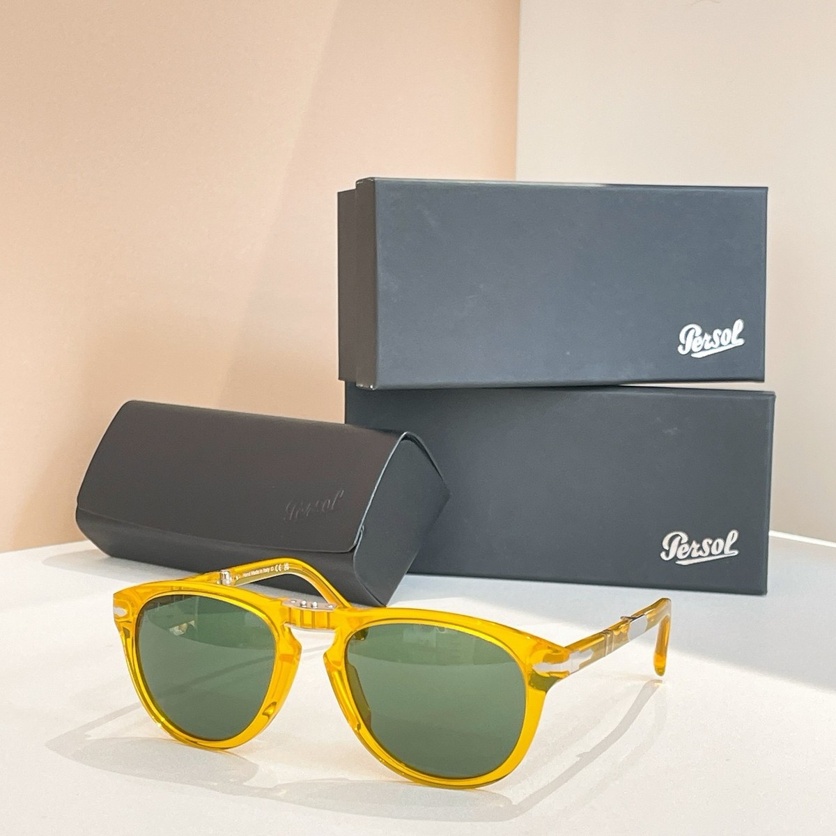 Persol Italian Sunglasses Persol Sunglasses PO3272S Solid Blue 1170B1 Grey Lens - eye  main image 4