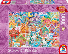 SCHMIDT 1000 PIECE PUZZLE COLORFUL CHRISTMAS GINGERBREAD HOUSES 2026 PRE ORDER