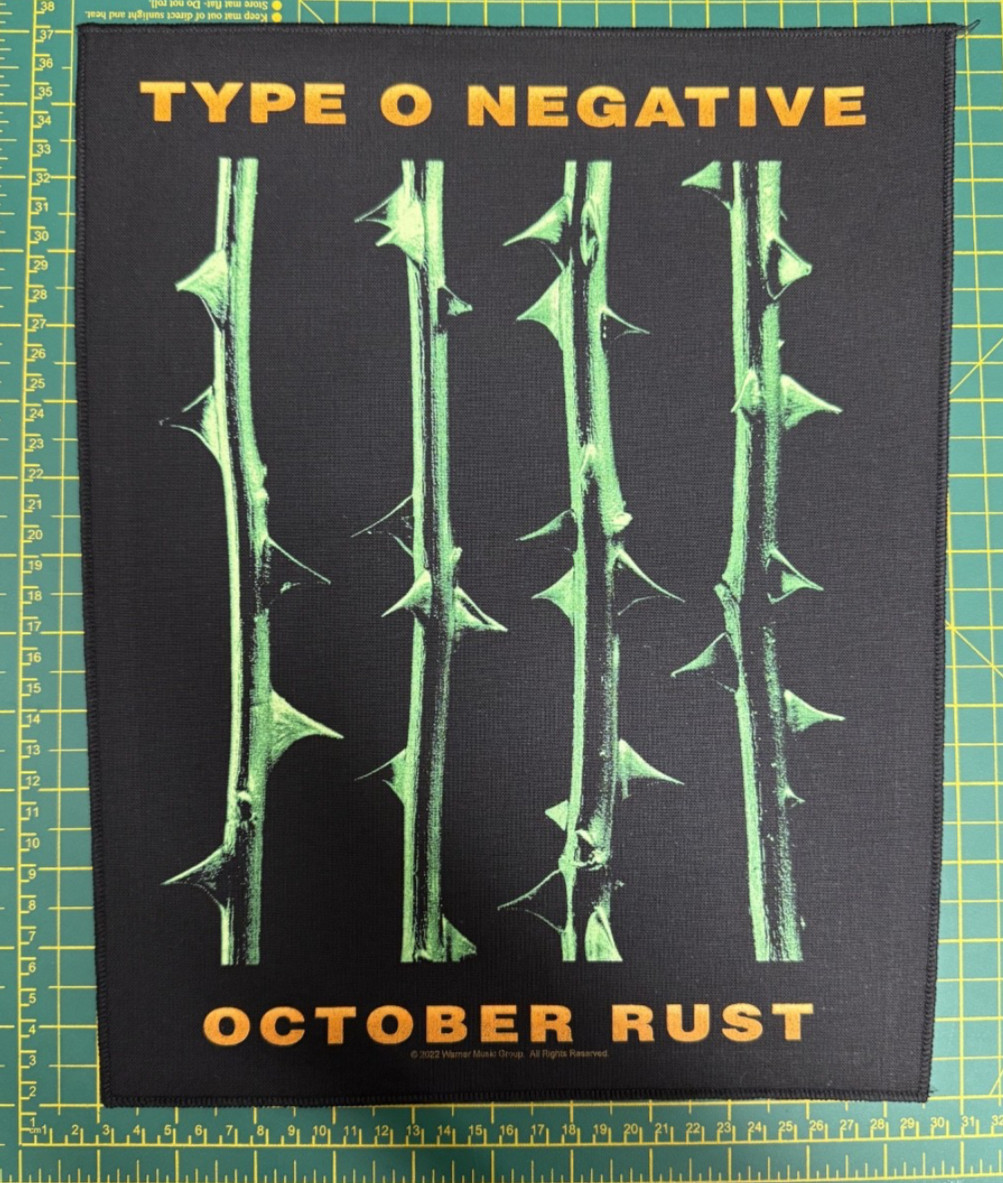 Type O Negative October Rust Large Size Sew On Back Patch Officially Licensed