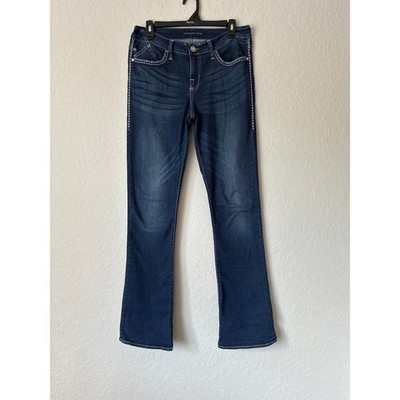 Rock & Republic Women s Jeans Dark Wash Boot Cut Y2K Size 8 Stitch Pockets