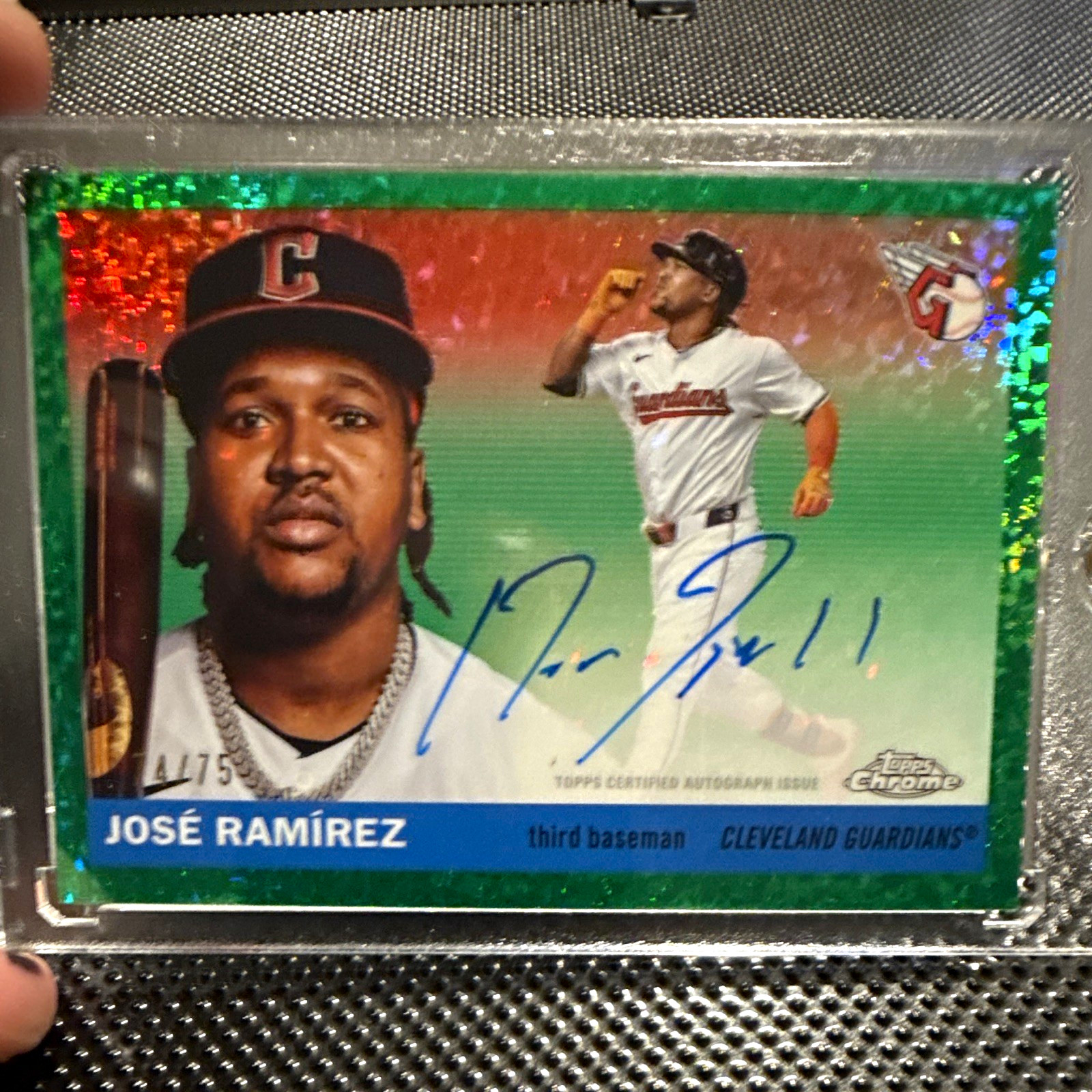 Topps 2025 Chrome Platinum Jose Ramirez Guardians Autographs Insert CPA-JRA