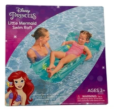 Disney Princess Ariel Little Mermaid Swim Raft Kids Pool Float Inflatable Age 3+
