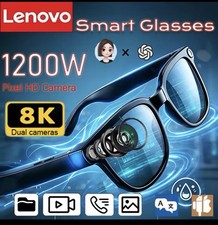 Lenovo Smart Glasses Bluetooth 8K Dual Cameras HD Camera Music Call Voice