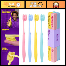 Extra-Soft Toothbrush for Sensitive Gums - Gentle Bristles, Ergonomic Grip, 4-Pa
