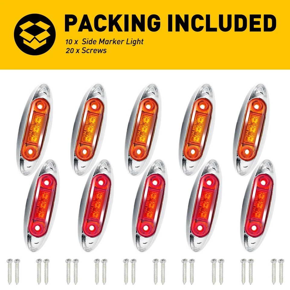 Casa rodante remolque camión 4" rojo ámbar luces marcadoras 3 LED luz lateral separación 10/50 un. Foto 2 de 4