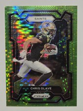 2023 Panini Prizm Chris Olave #212 Saints Green Pulsar Prizm