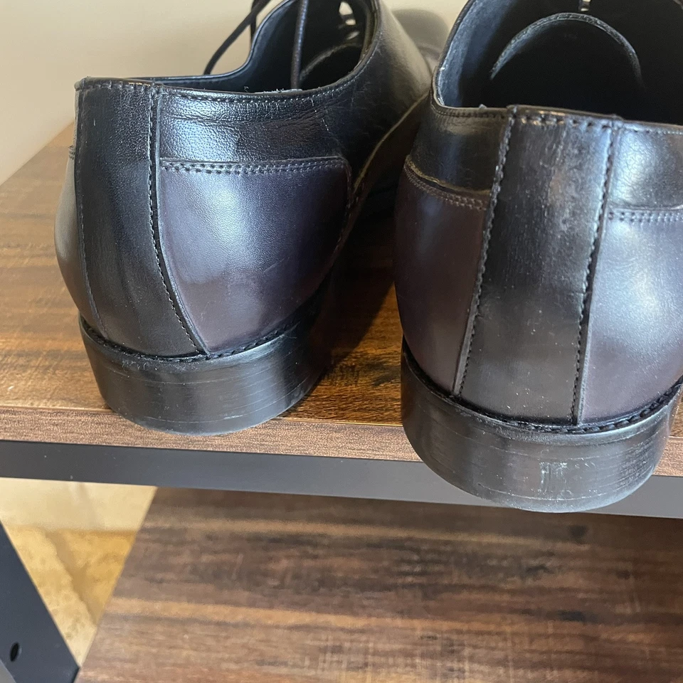 Giovanni Men's Size 11M Black Leather Lace up Cap Toe Oxford Shoes - Image 4 of 4