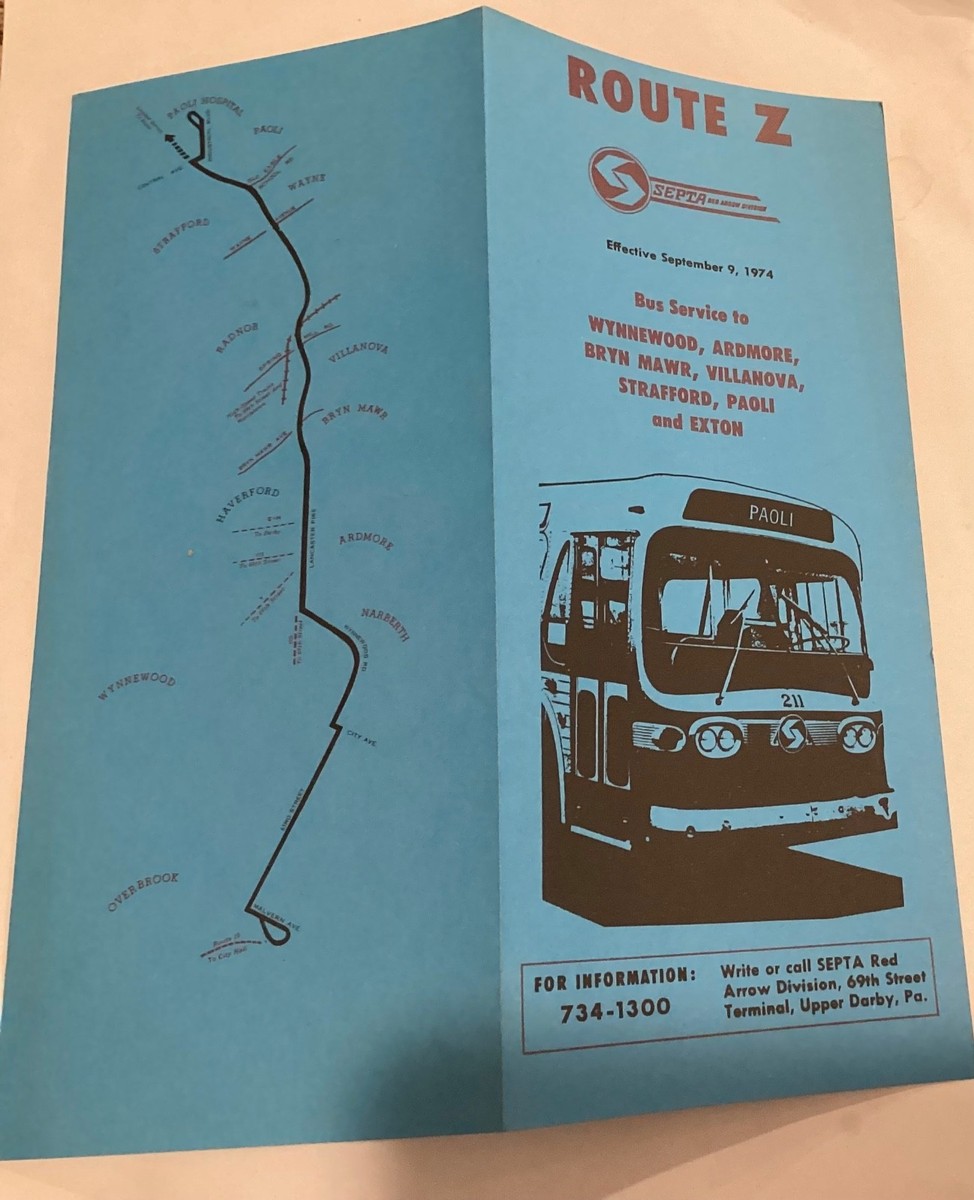 Southeastern Pennsylvania Transportation Bus SEPTA Route Z Map