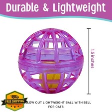SPOT 1.5" Lattice Cat Toy Balls w/Bells, 4 pcs Colorful