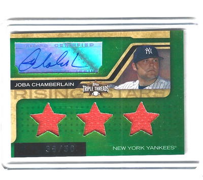 2008 Topps Triple Threads Joba Chamberlain NY Yankee Autograph Jersey 36/50 #175