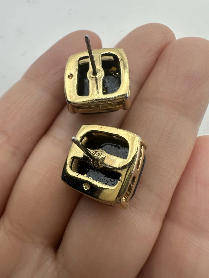 Kate Spade Gumdrop Black Glitter Post Earrings - Image 3 of 4