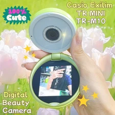Casio Exilim TR MINI TR-M10 Digital Beauty 10.5 MP Camera Green Tested 95% New