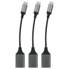 3Pcs USB C to USB 3.0 Convert Adapter Durable for Data Transfer Black