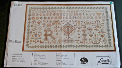 Vintage Lanarte gezählte Kreuzstichkarte niederländisches Sampler Design #33200