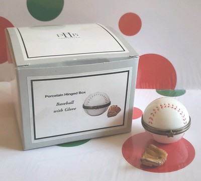 Baseball PHB Very Rare Porcelain Hinged Box with Glove Midwest of Cannon Falls