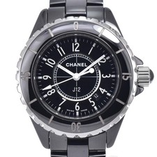 Chanel H0682 J12 Black Quartz Ladies Watch Ceramic 33mm Black Dial #AOHW3771