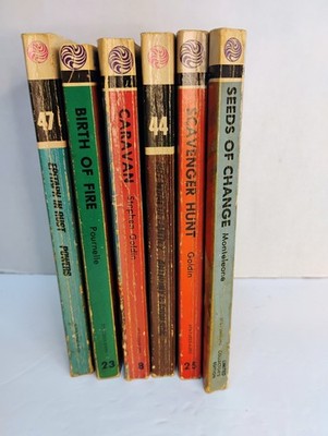 Laser Books Sci-Fi Lot of 6 (1975 1976) Pournelle, Tim Powers, Piers Anthony
