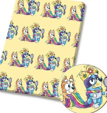 Bluey Bingo children character polyCotton Fabric Half Yard 18  x 55   81299