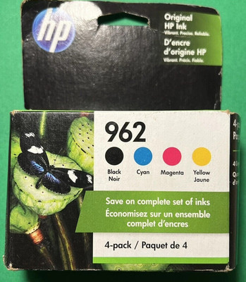 Genuine HP 962 ink cartridge-B/C/M/Y-for HP 9015 9012 Printer-OEM-NOBox-4PK