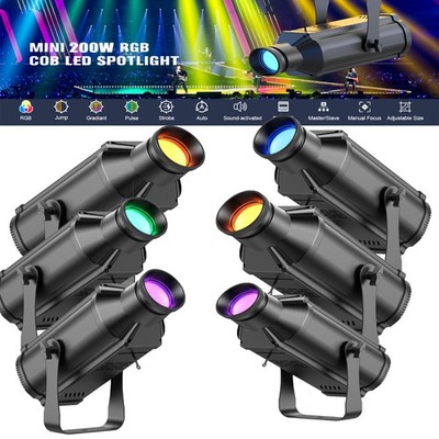 200W Spotlight RGB Pinspot  Zoomable COB Beam Stage Lighting DMX Disco Dj Light