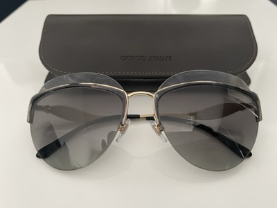 GIORGIO ARMANI AR 6061 3186/11 STRIPED GREY /GREY LENS SUNGLASSES 59mm Italy TOP