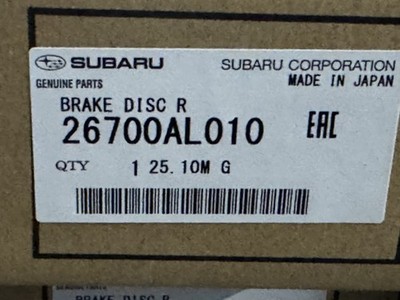 Genuine OEM Subaru Rear Brake Rotor 26700AL010 Legacy WRX Outback