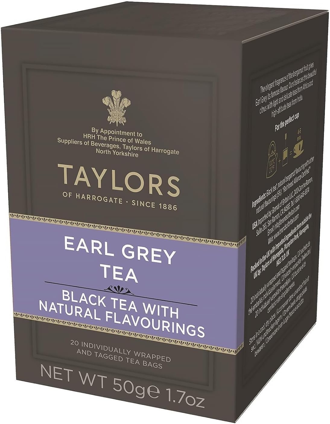 Taylors of Harrogate Earl Grey, Black Tea, Individually 20 C