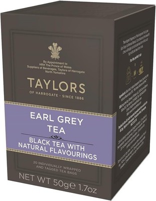 Taylors of Harrogate Earl Grey, Black Tea, Individually 20 Count (Pack 1) 