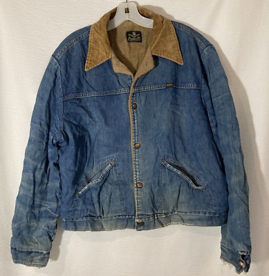 70s Vtg Maverick Denim Trucker Jean Jacket Worn 48 XL Fleece 70s Vtg Maverick Denim Trucker Jean Jacket Worn 48 XL Fleece
