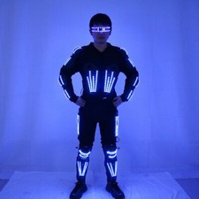 LED Robot Armor Costume Party Show Glow Clothing Suit DJ Performance w/Goggle