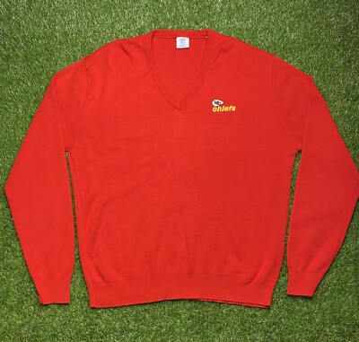 Vintage 80s Kansas City Chiefs Mens XL Red Pullover Sweater Garan NFL KC