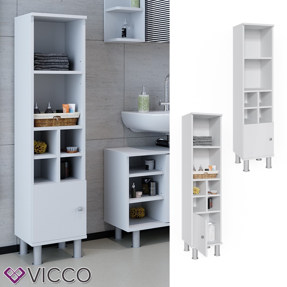 Badmöbel Set Bad Spiegel Waschtisch Unterschrank Bad Fynn Anthrazit Weiß Vicco e
