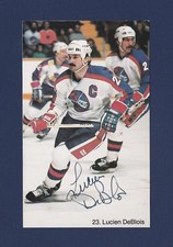 Lucien DeBlois signed Winnipeg Jets team issued hockey postcard