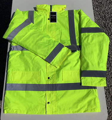 Supertouch Large Hi-Visibilty wasserdichte Sicherheitsjacke mit Kapuze und Kragen. 35423 F&F