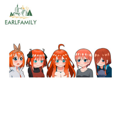 EARLFAMILY 5.1'' Chibi Nakano Anime Girls Car Stickers Trunk Windshield Decals