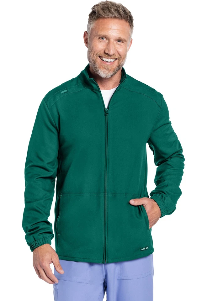 Cherokee Scrubs Men's Zip Front Jacket CK359A HUN Hunter Green Free Shipping - Image 4 of 4
